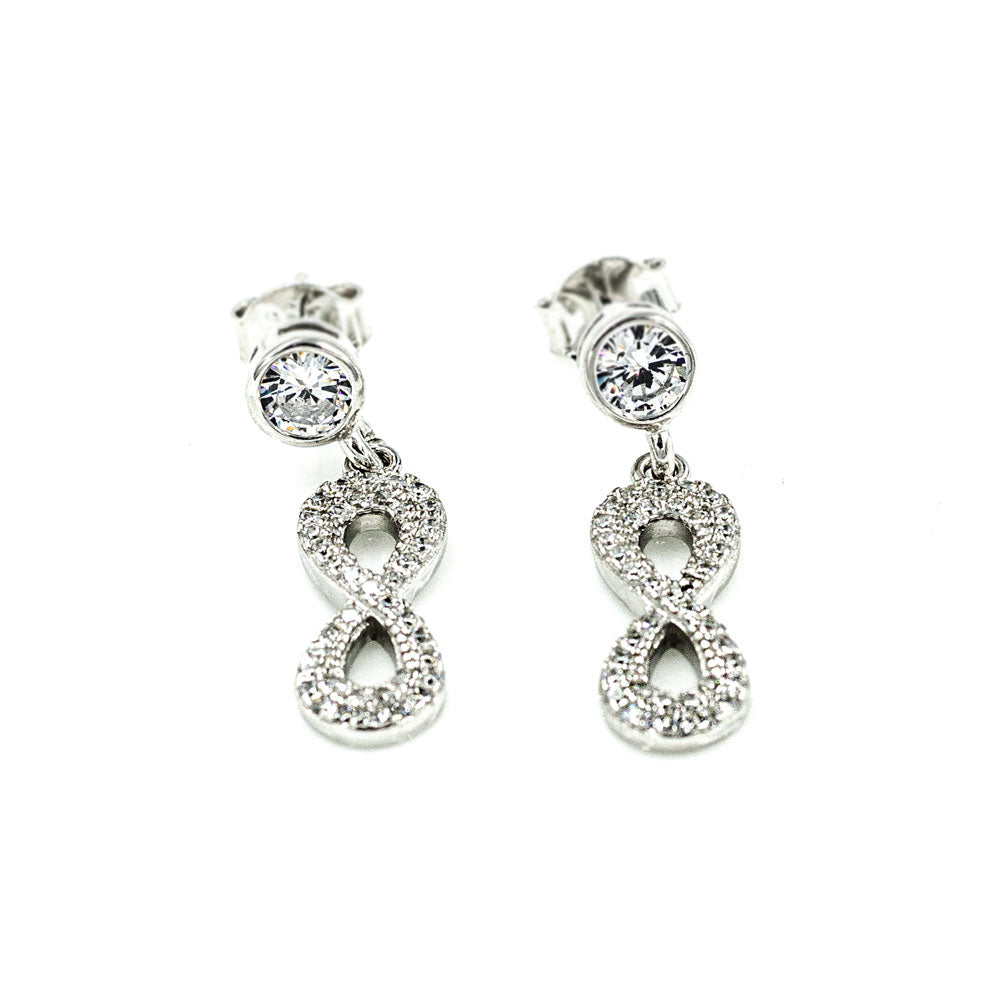 Infinity Silver earrings with zirconia BLDS050-K
