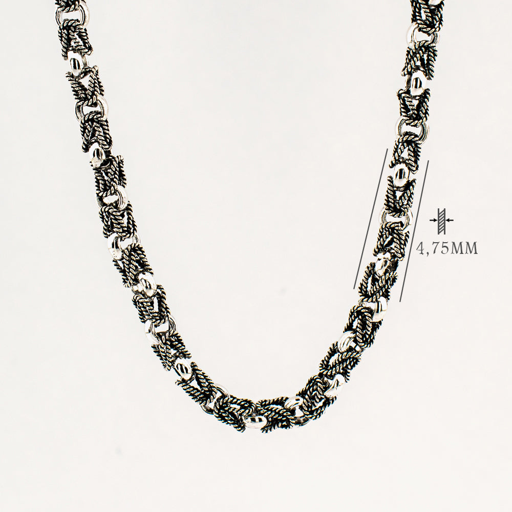 Silver men's chain king link (4.7mm) BLCK003