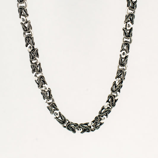 Silver men's chain king link (4.7mm) BLCK003