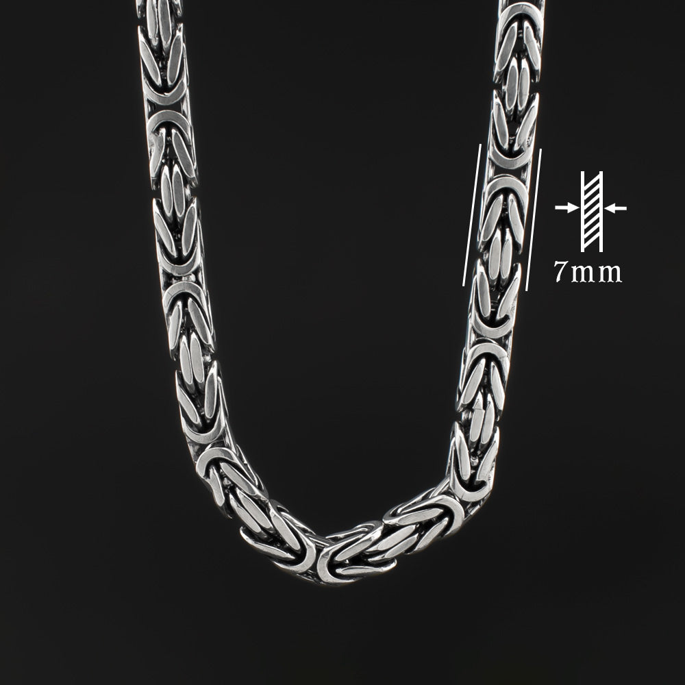 Silver men's chain king link (7 mm) BLMN029