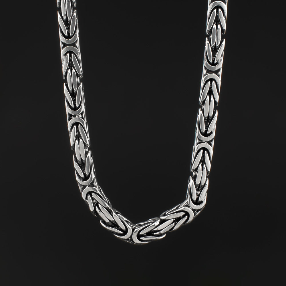 Silver men's chain king link (7 mm) BLMN029