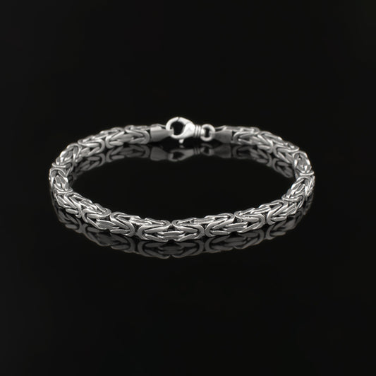 Silver men's bracelet king link BLMN003-B