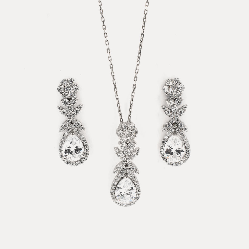 925 sterling silver necklace and earrings set BL002