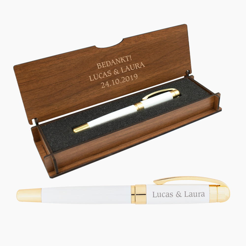 Personalized Pen Set - Writing Set with Engraved Wooden Box