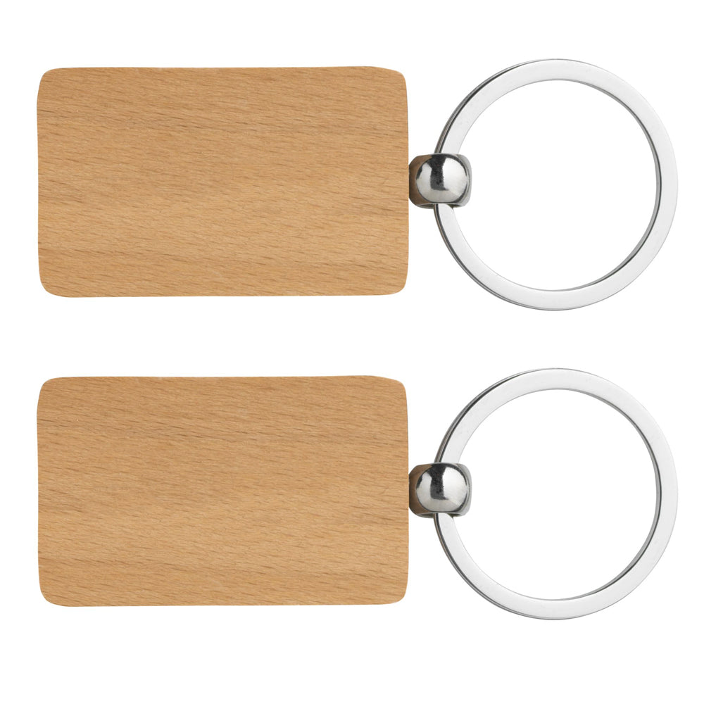 WoodKey Rectangle - key ring with engraving - H
