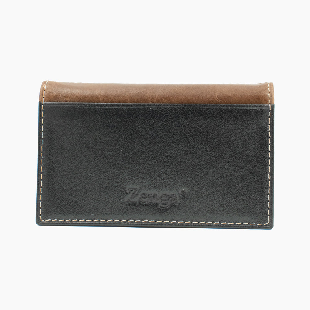 Black and Brown Leather Cardholder BLW022-4