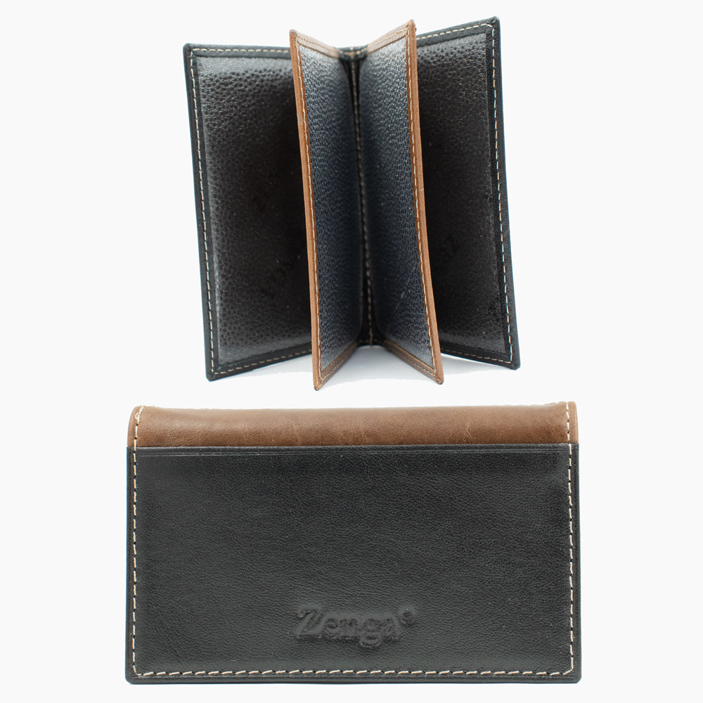 Black and Brown Leather Cardholder BLW022-4
