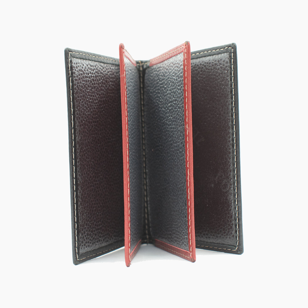 Black and Red Leather Cardholder BLW022-51