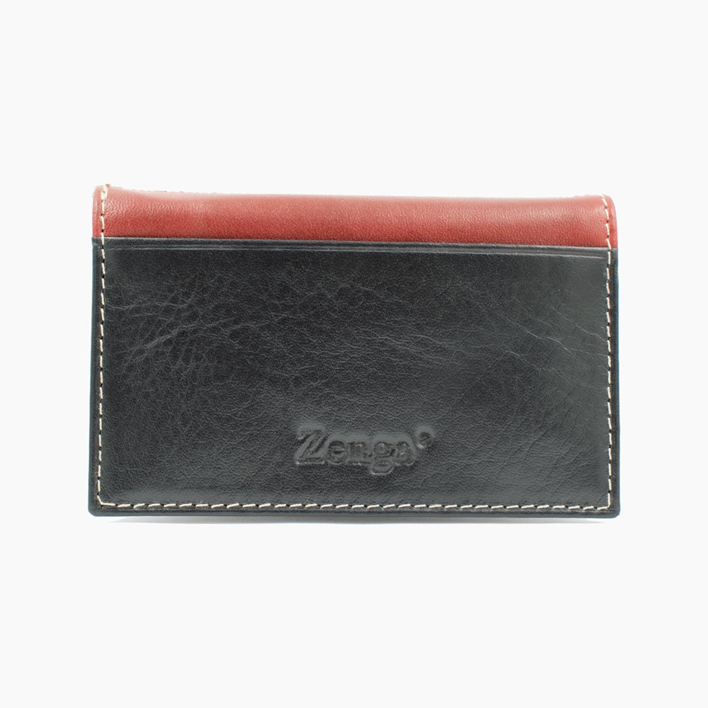 Black and Red Leather Cardholder BLW022-51