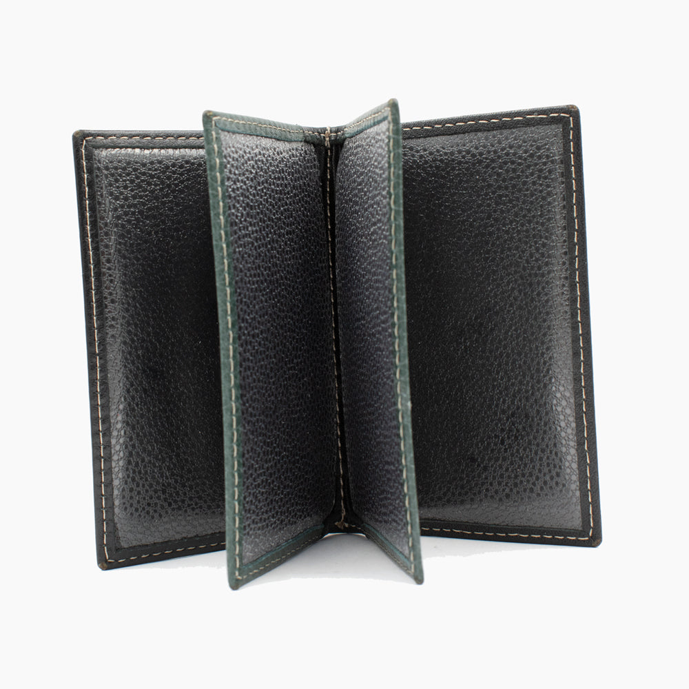 Black and Green Leather Cardholder BLW022-61