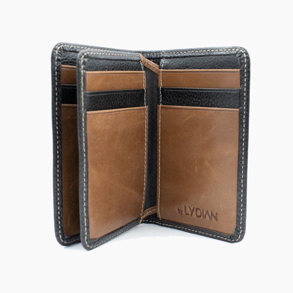 Brown and Black Leather Cardholder 3304