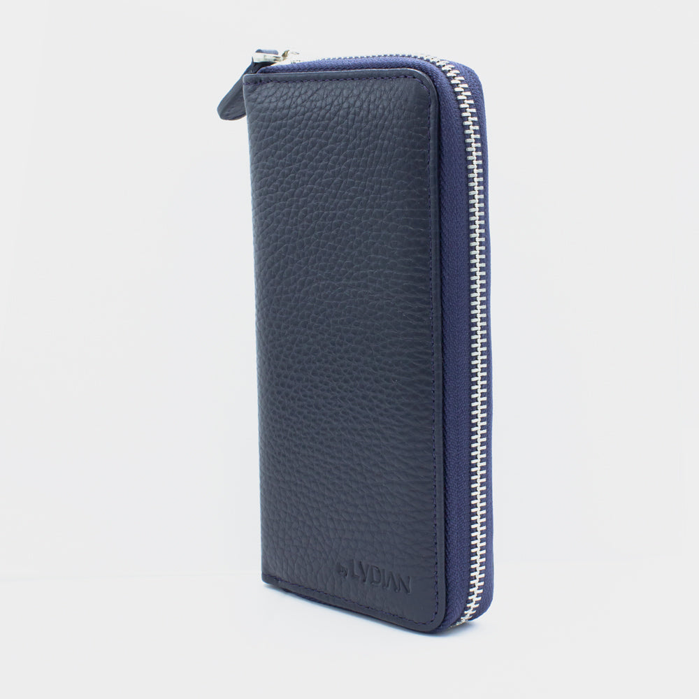 Blue Leather Smartphone Wallet with 16 compartments BLW3016-L