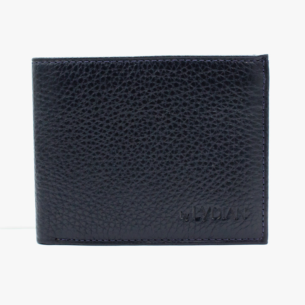 Dark Blue Leather Wallet With Name BLW777-L