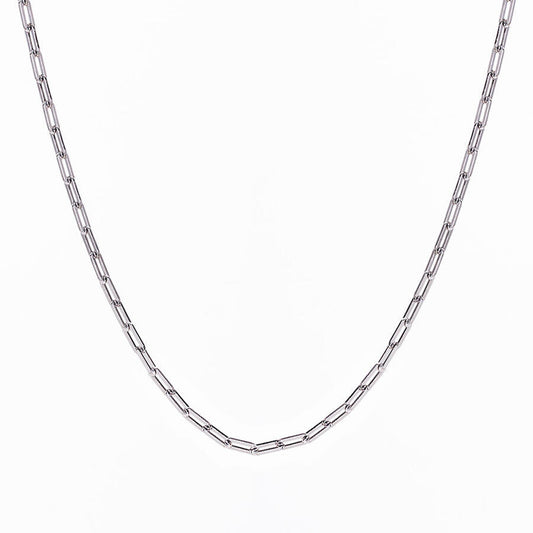Silver Link Chain Necklace men (55cm)
