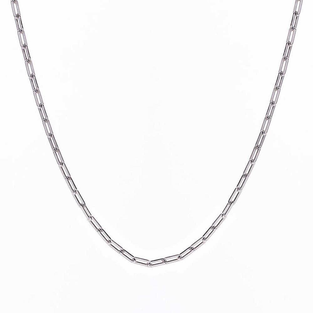 Silver Link Chain Necklace men (55cm)