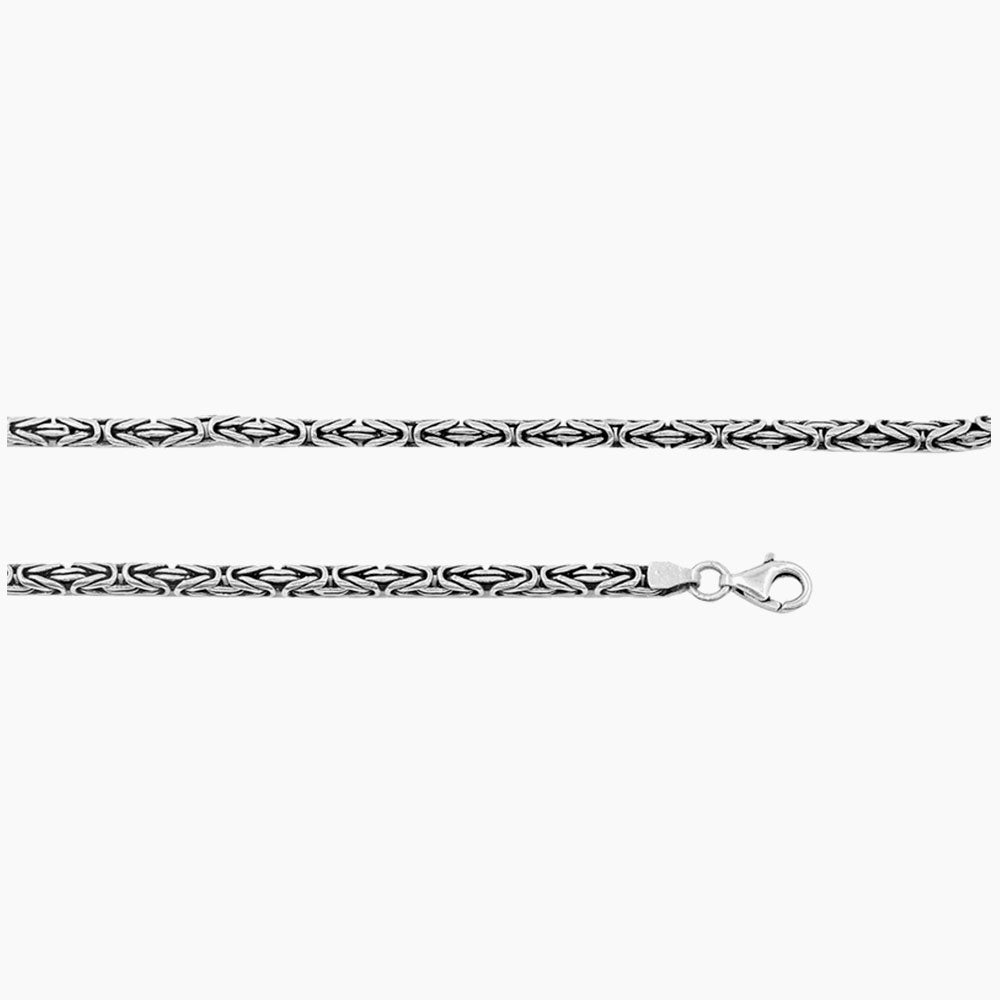Silver men's chain king link (3 mm) BLCK002