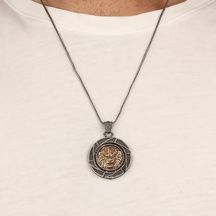 Men's Necklace Lion Chain Pendant BLYDK322