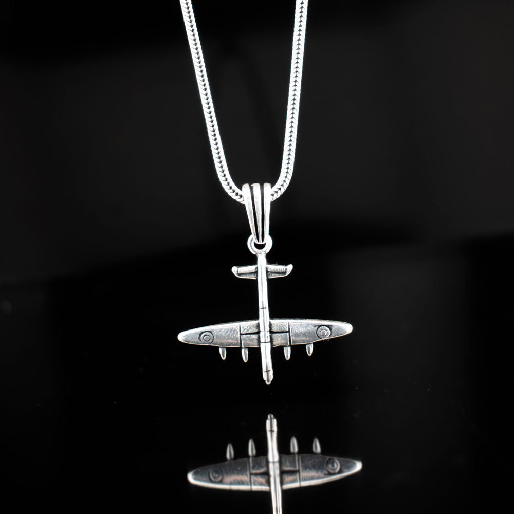 Silver necklace&pendant plane BLYDK453