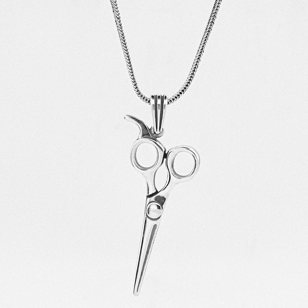 Silver Scissors Necklace Pendant