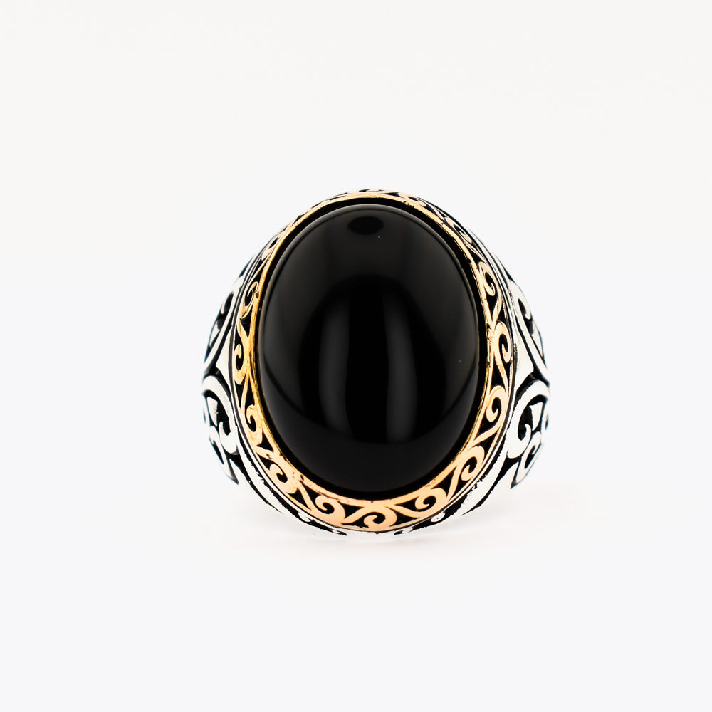Men's Ring With Onyx Stone
