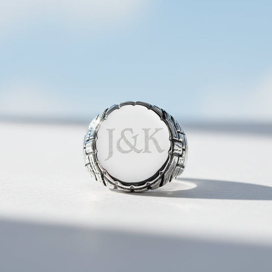 925 Silver Signet Ring Men LMR223-ZG