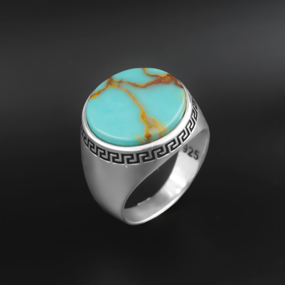 Turquoise Stone Signet Ring ORTBL103