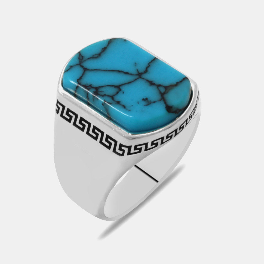 Turquoise Stone Signet Ring ORTBL159