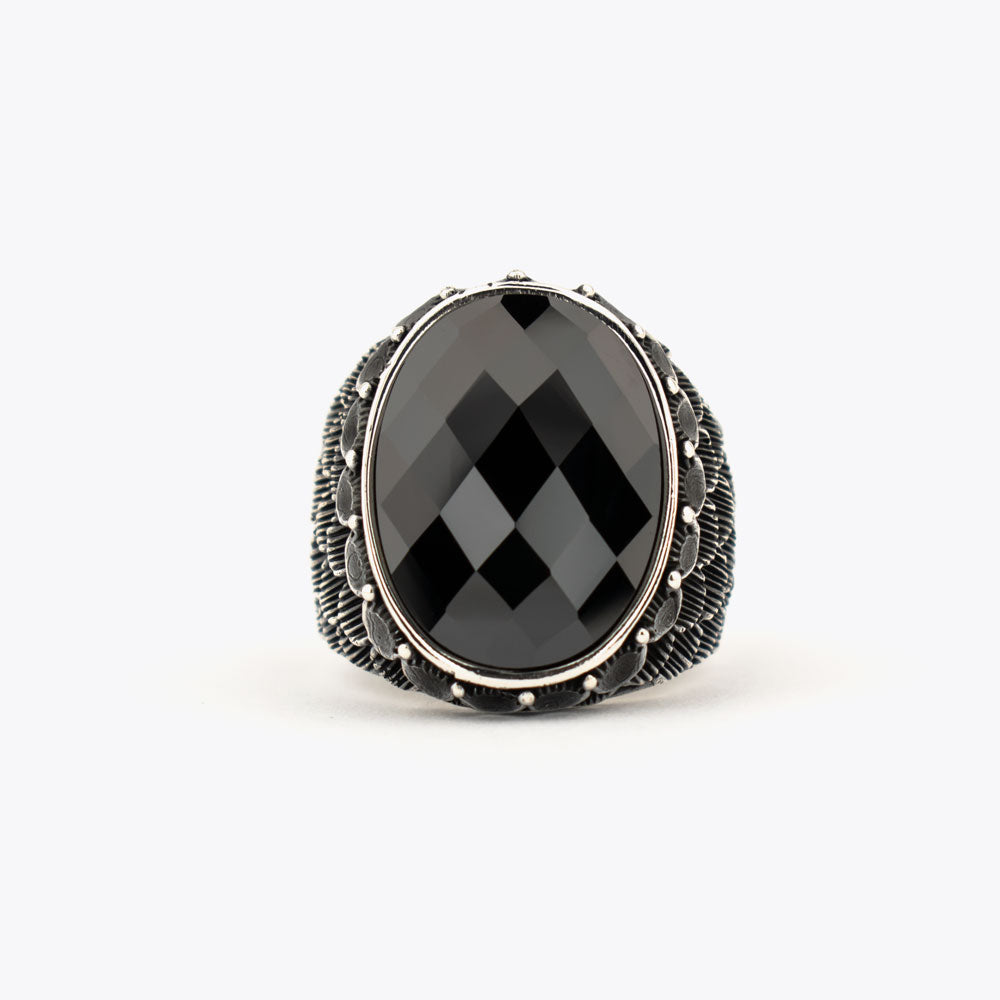 925 Silver Men's Ring With Onyx Stone ORTBL161