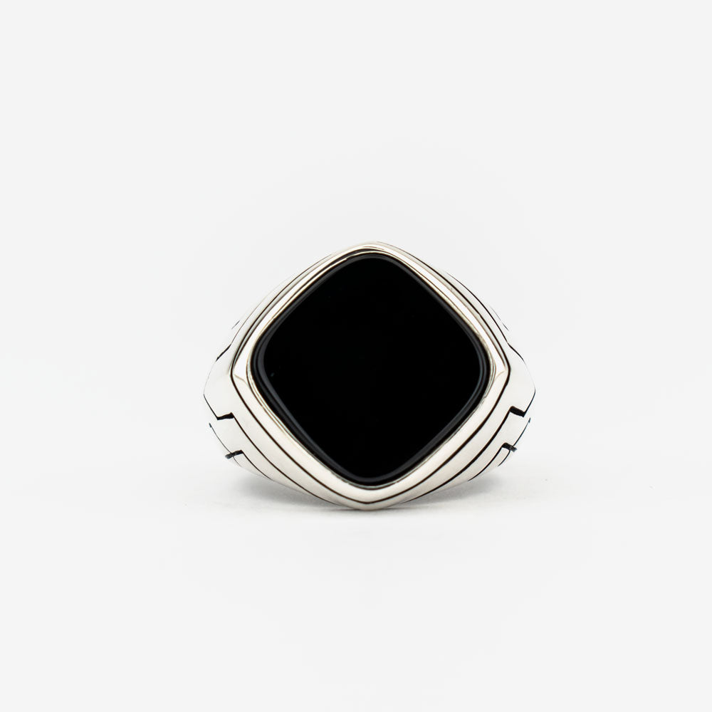 925 Silver Men's Ring With Onyx Stone ORTBL168