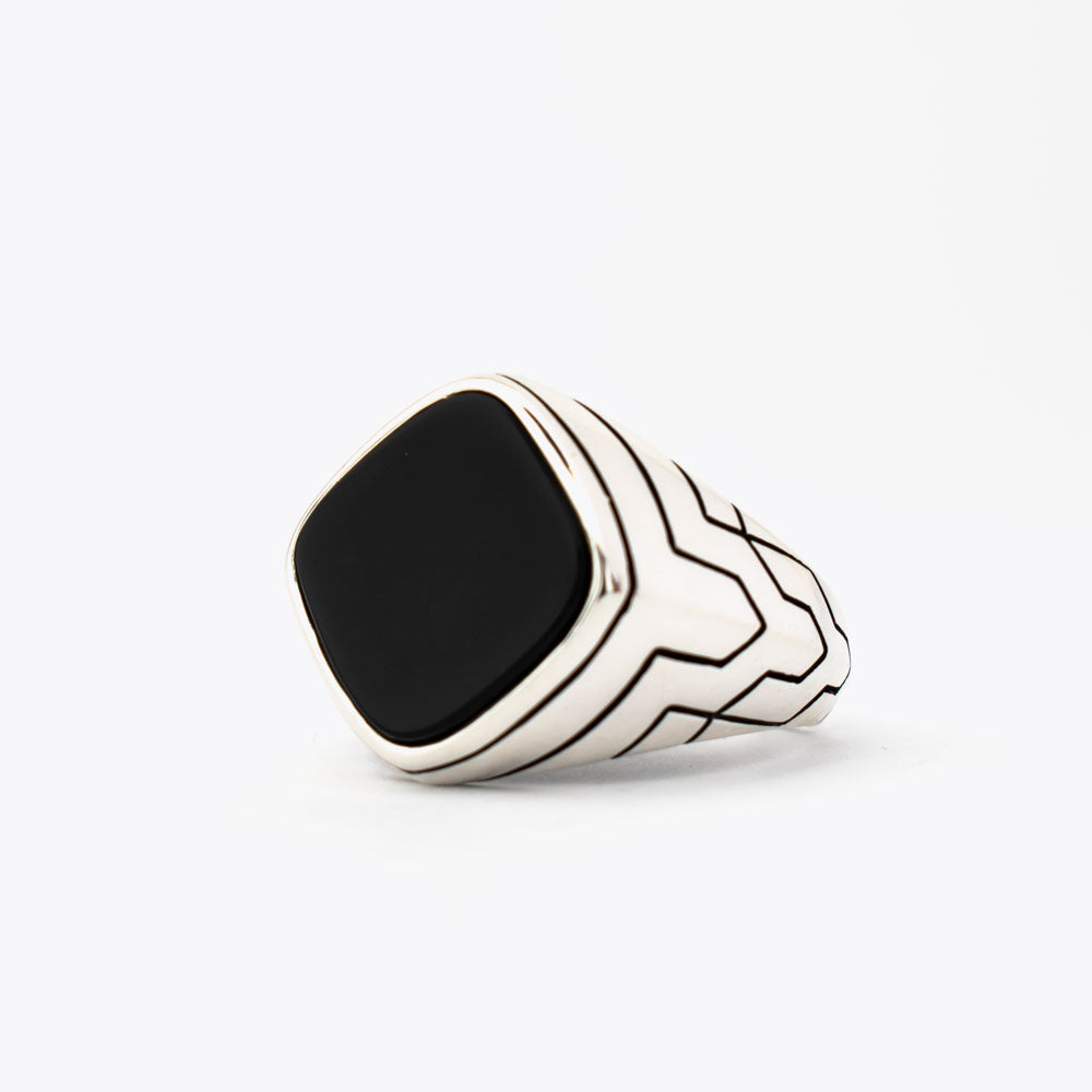 925 Silver Men's Ring With Onyx Stone ORTBL168