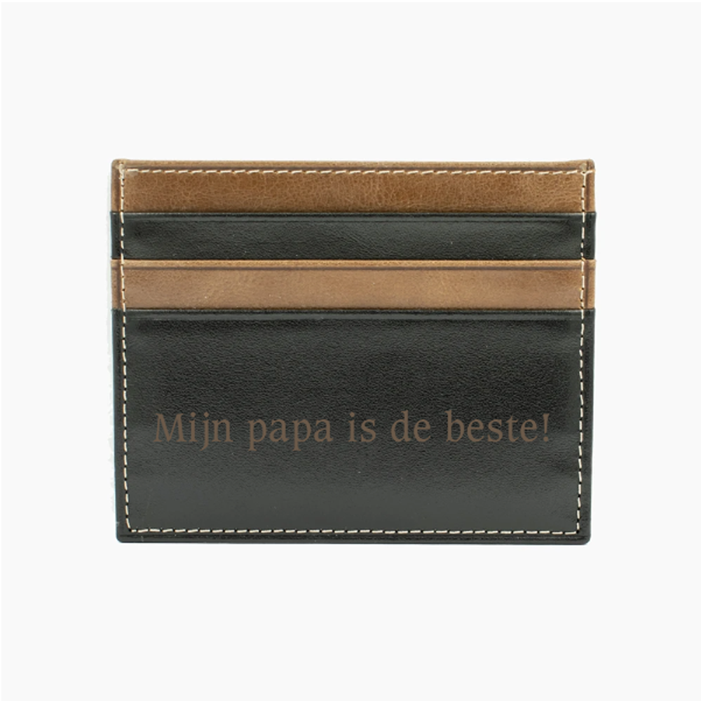 Engrave Black and Brown Leather Card Holder 011-04