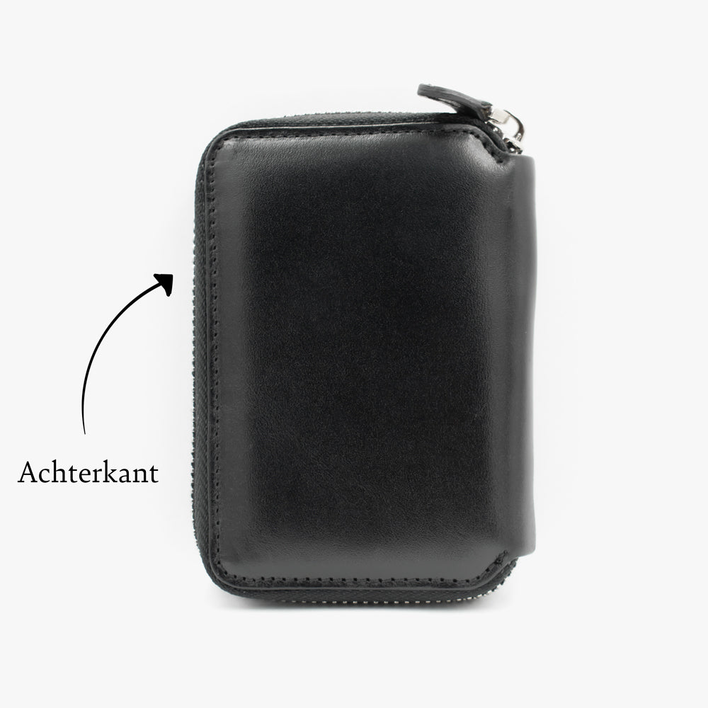 Unisex Black Leather Wallet with name BLW796-S